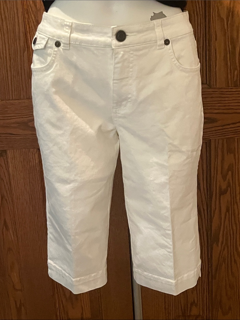 Land’s End white denim cotton Bermuda shorts/capris MP